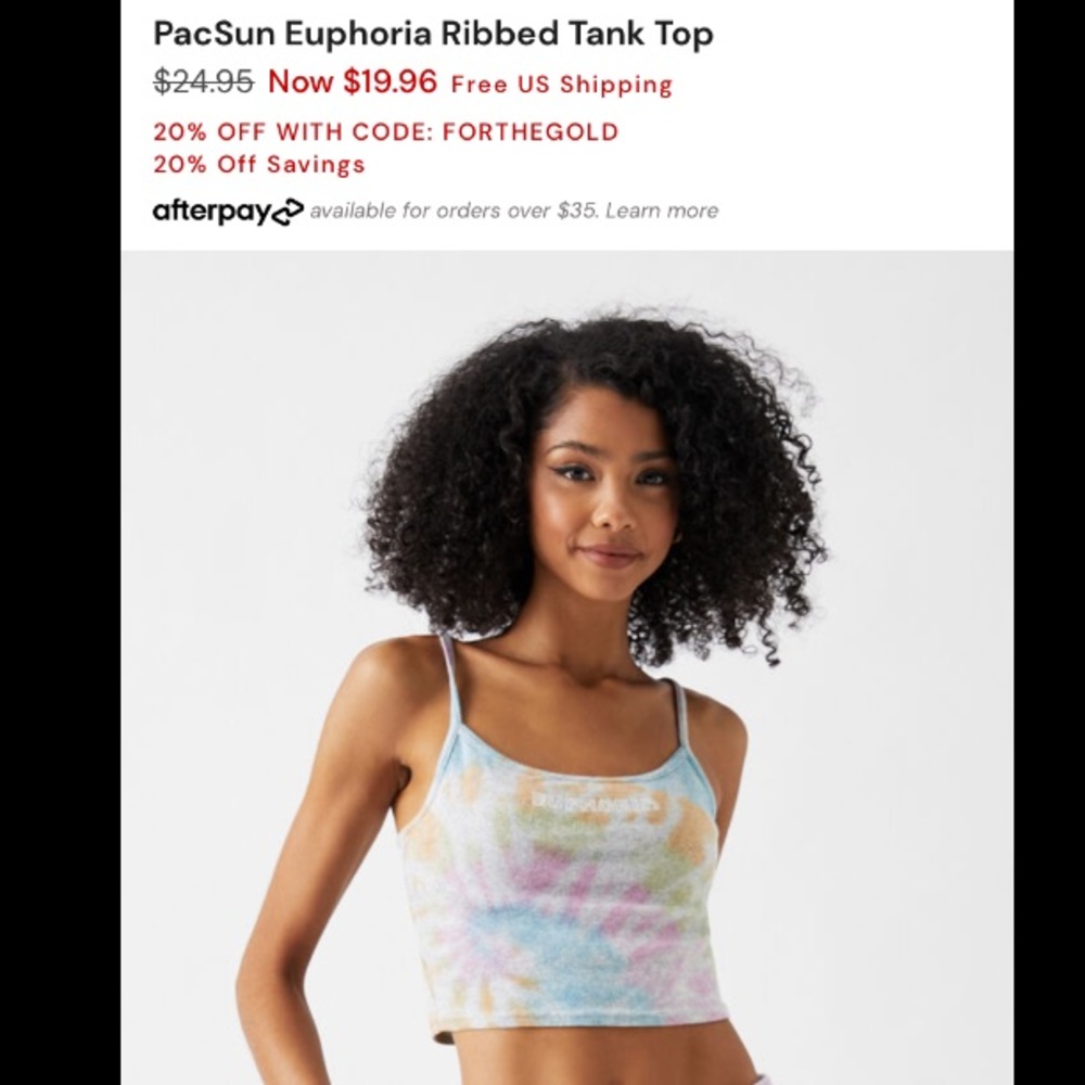 Pacsun Euphoria Tie Dye Tank Top
